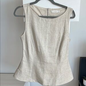 Faithfull the Brand Natural Beige Linen-Blend Tank Top